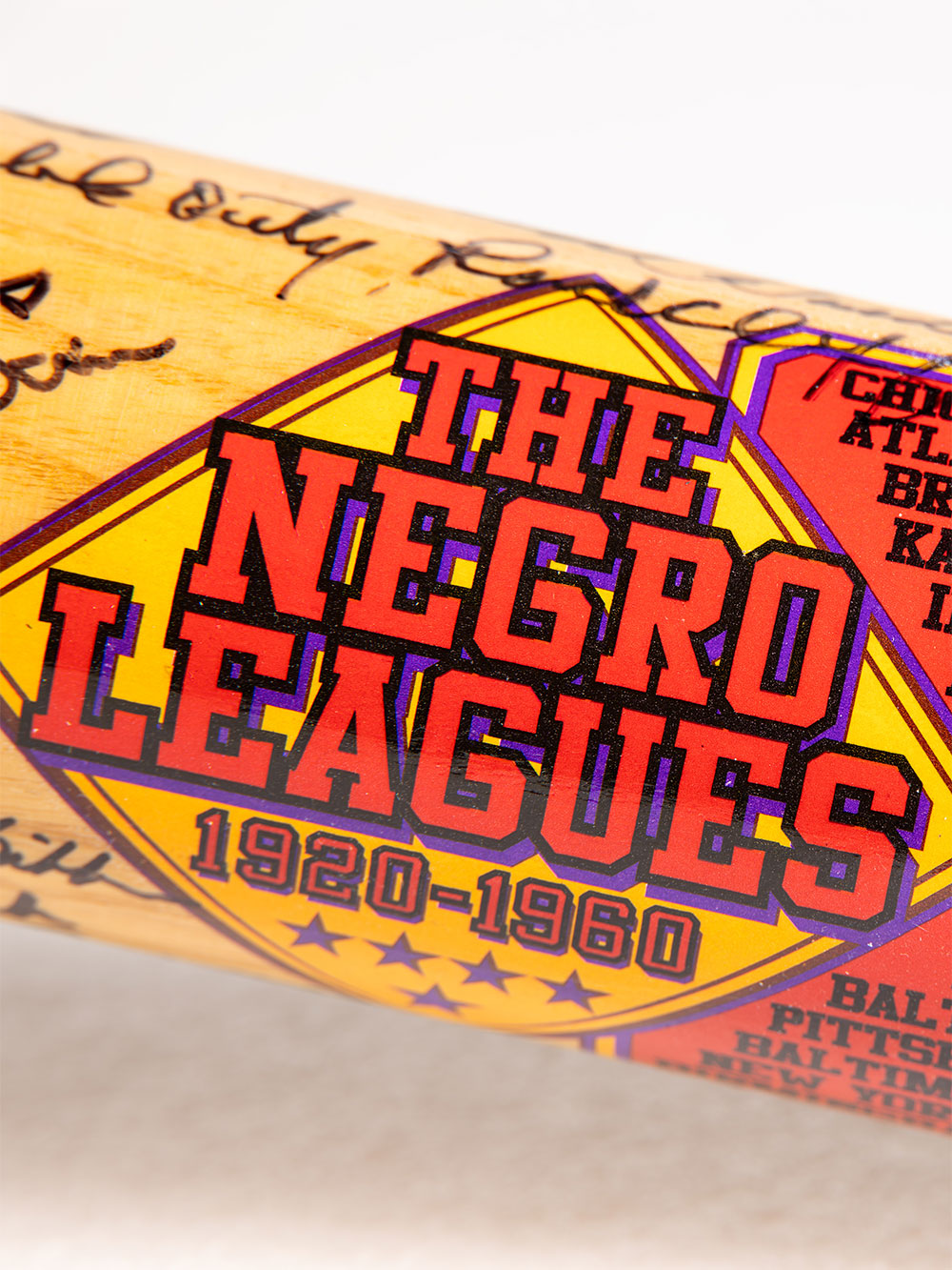 Autographed Negro League baseball bat